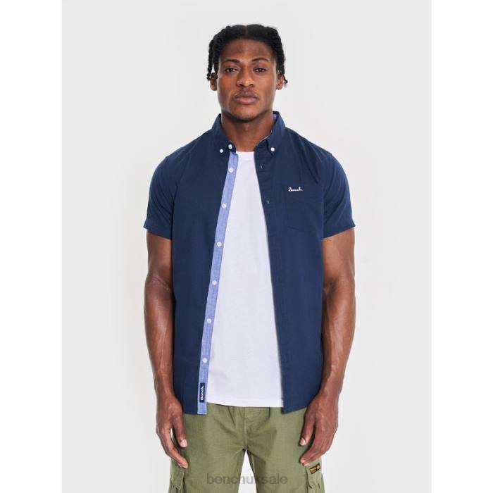 Apparel Bench Men BOWDON Short Sleeve Shirt 6H8627 Navy