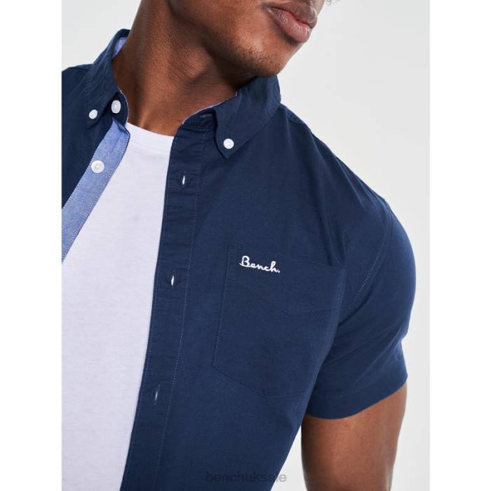 Apparel Bench Men BOWDON Short Sleeve Shirt 6H8627 Navy