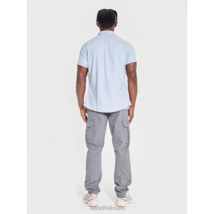 Apparel Bench Men BOWDON Short Sleeve Shirt 6H8628 Light Blue