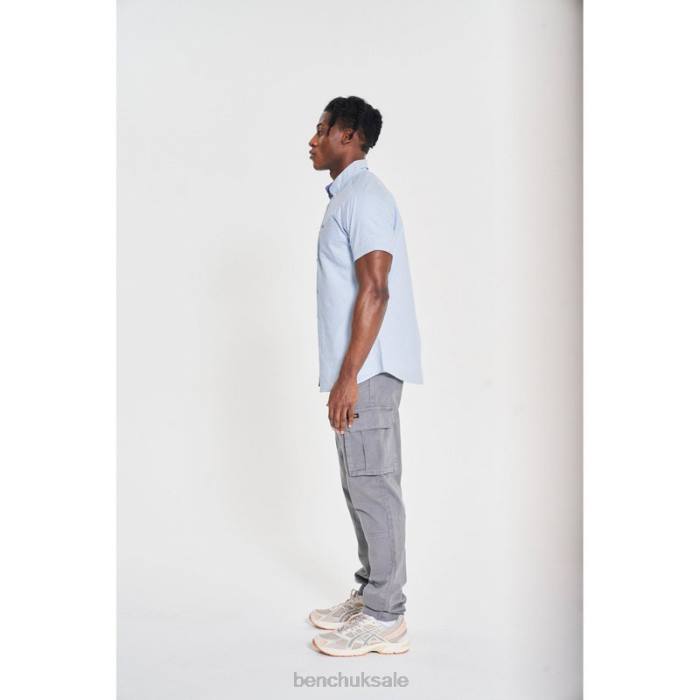 Apparel Bench Men BOWDON Short Sleeve Shirt 6H8628 Light Blue