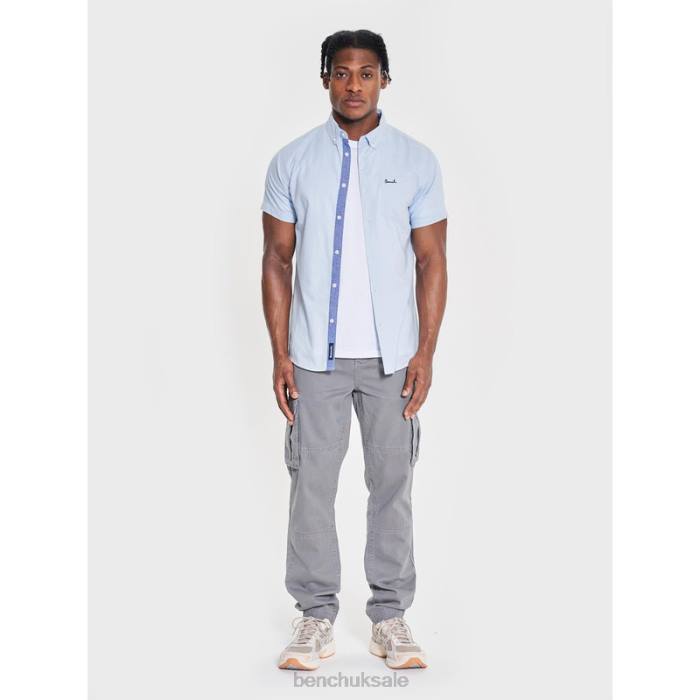 Apparel Bench Men BOWDON Short Sleeve Shirt 6H8628 Light Blue