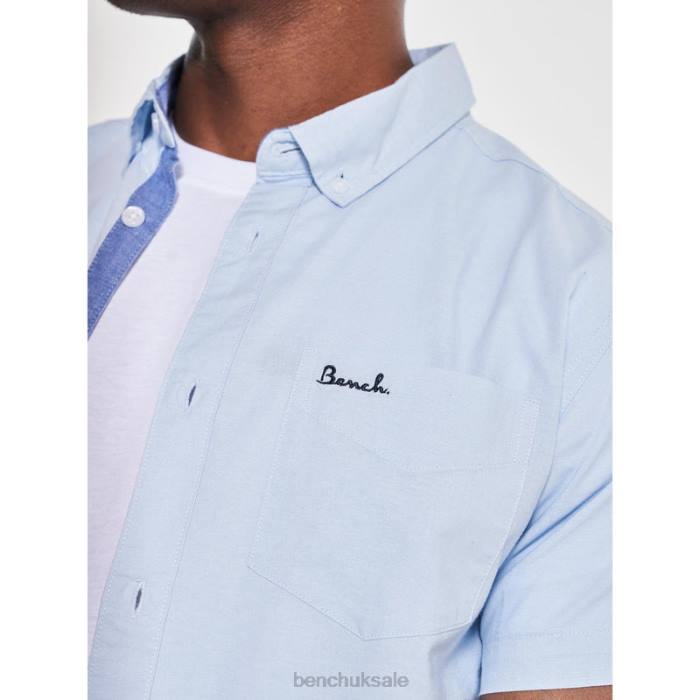 Apparel Bench Men BOWDON Short Sleeve Shirt 6H8628 Light Blue