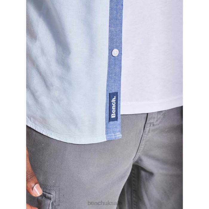 Apparel Bench Men BOWDON Short Sleeve Shirt 6H8628 Light Blue