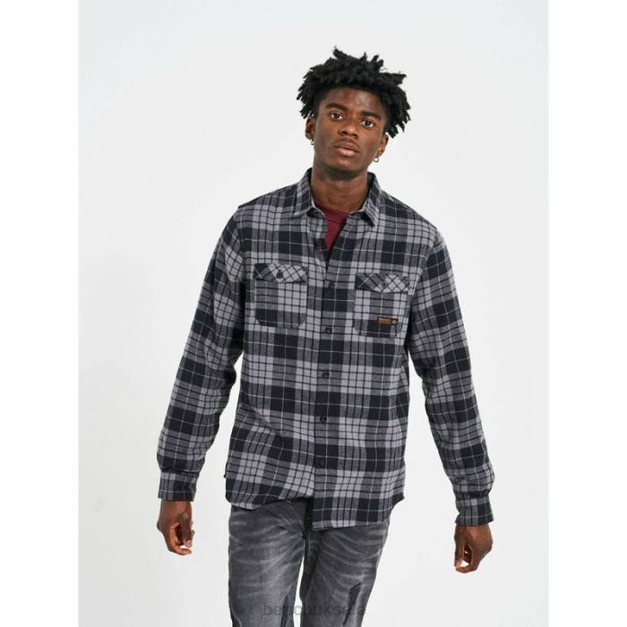 Apparel Bench Men CARLOW Flannel Shirt 6H8630 Black/Charcoal Check