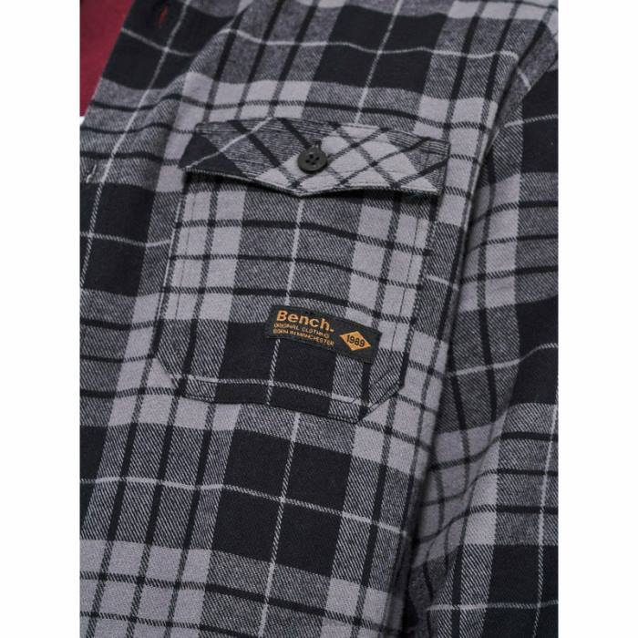 Apparel Bench Men CARLOW Flannel Shirt 6H8630 Black/Charcoal Check