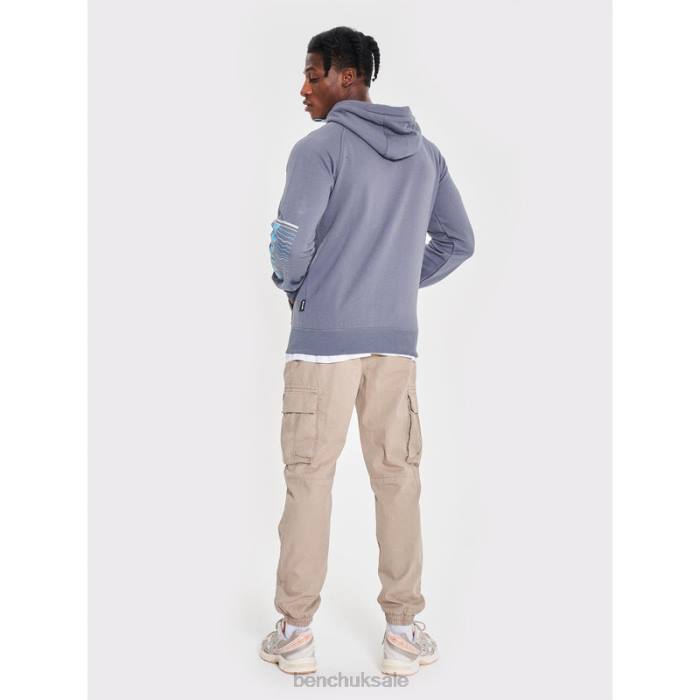 Apparel Bench Men LUCIAN Zip Through Sweat Hoodie 6H8661 Steel Grey