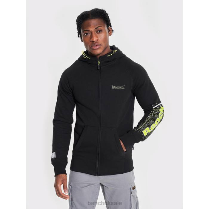 Apparel Bench Men LUCIAN Zip Through Sweat Hoodie 6H8662 Black