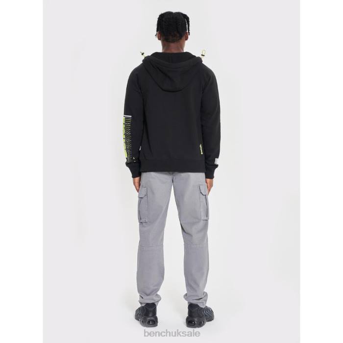 Apparel Bench Men LUCIAN Zip Through Sweat Hoodie 6H8662 Black
