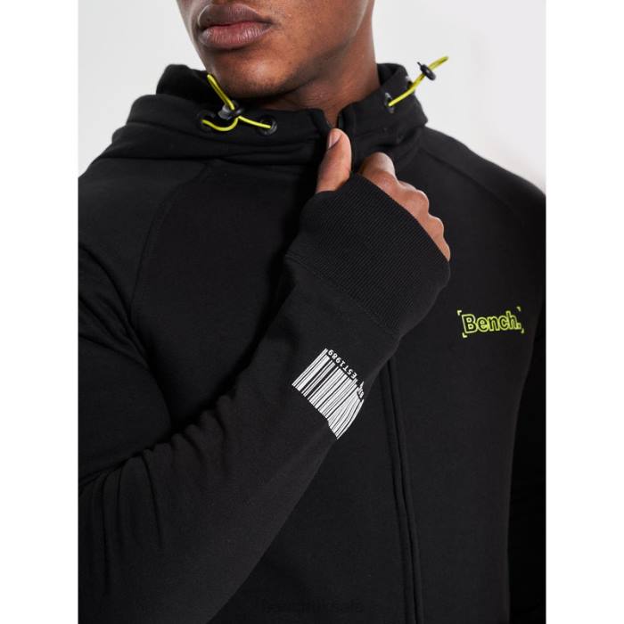 Apparel Bench Men LUCIAN Zip Through Sweat Hoodie 6H8662 Black