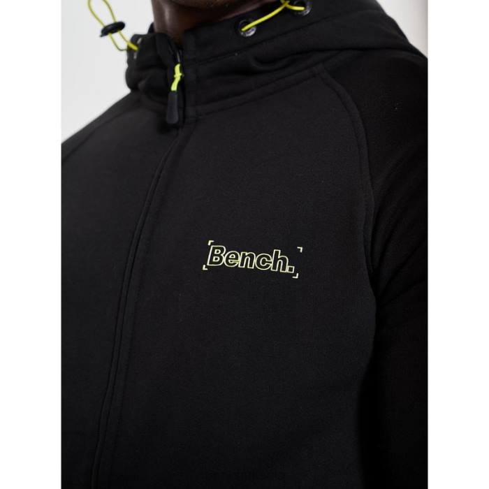 Apparel Bench Men LUCIAN Zip Through Sweat Hoodie 6H8662 Black