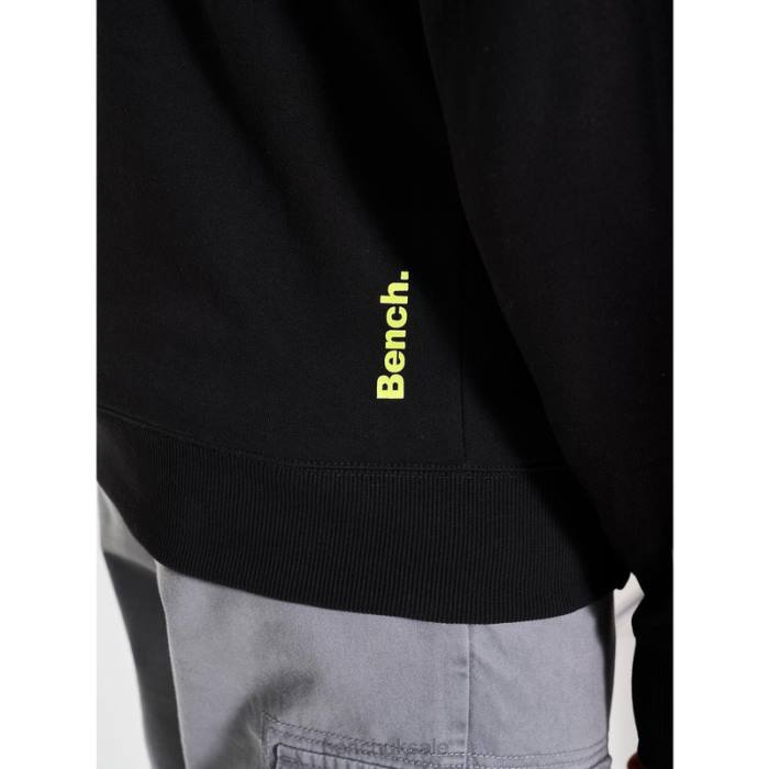 Apparel Bench Men LUCIAN Zip Through Sweat Hoodie 6H8662 Black