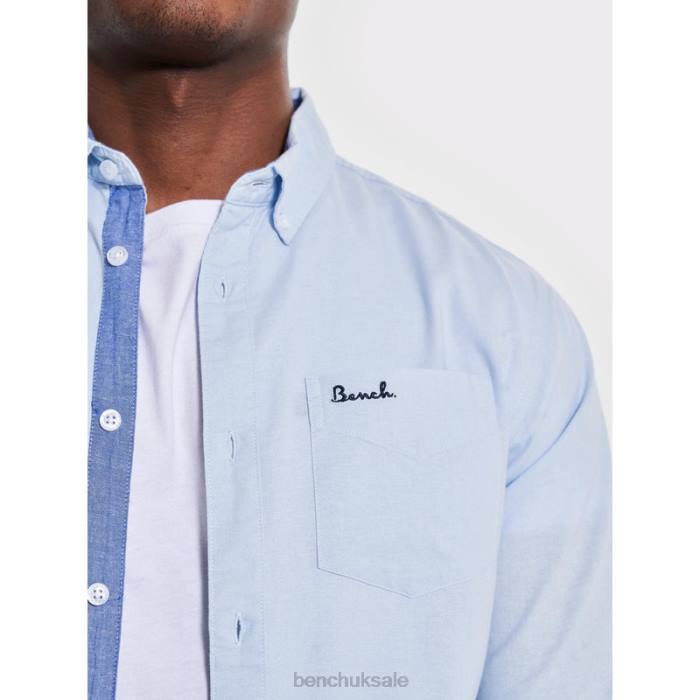 Apparel Bench Men OXFORD Long Sleeve Shirt 6H8625 Light Blue