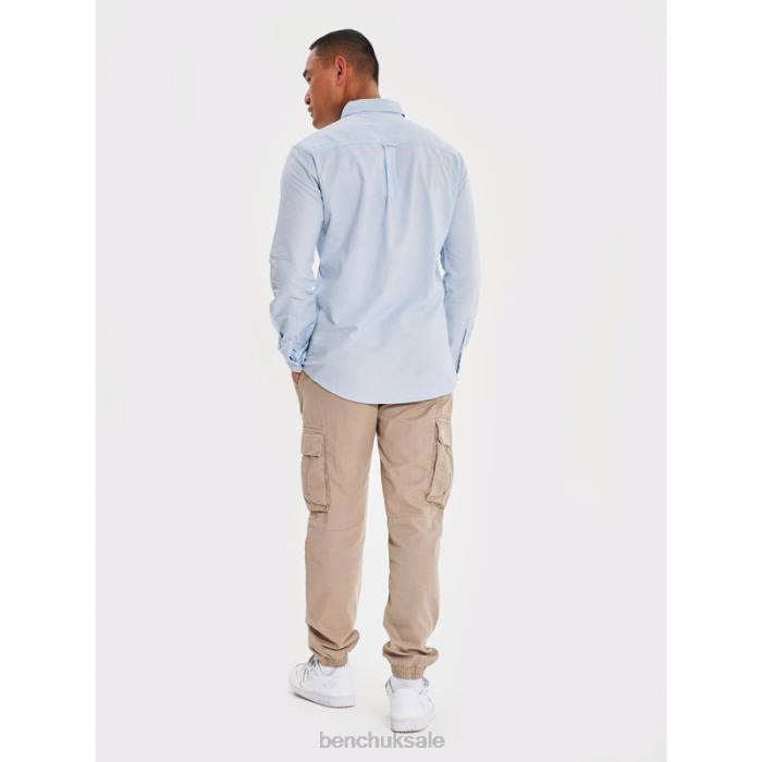 Apparel Bench Men OXFORD Long Sleeve Shirt 6H8625 Light Blue