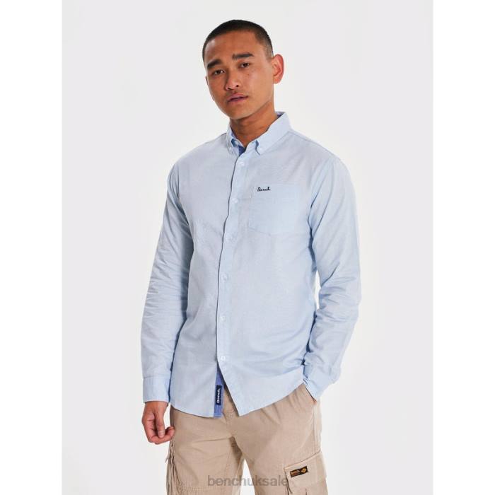 Apparel Bench Men OXFORD Long Sleeve Shirt 6H8625 Light Blue