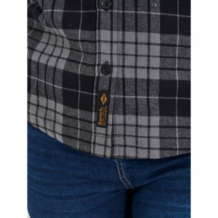 Apparel Bench Women CARLOWLY Flannel Shirt 6H86109 Black/Charcoal Check