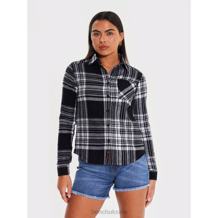 Apparel Bench Women ELLAMAY Flannel Shirt 6H86111 Black Check