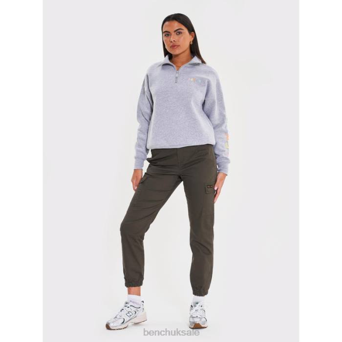 Apparel Bench Women JOBELLE Qtr Sweat Funnel 6H86102 Grey Marl