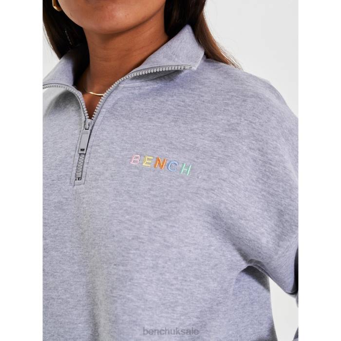 Apparel Bench Women JOBELLE Qtr Sweat Funnel 6H86102 Grey Marl