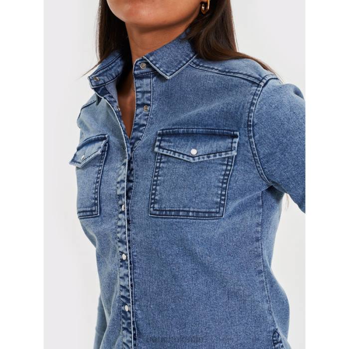 Apparel Bench Women SHAYLIE Denim Shirt 6H86108 Mid Wash