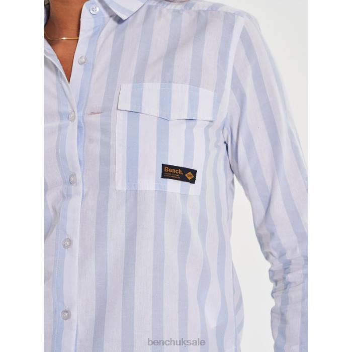 Apparel Bench Women TELMA Long Sleeve Shirt 6H86110 Blue Stripe