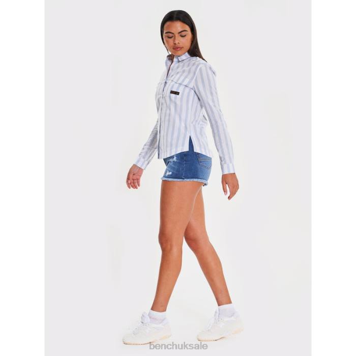 Apparel Bench Women TELMA Long Sleeve Shirt 6H86110 Blue Stripe